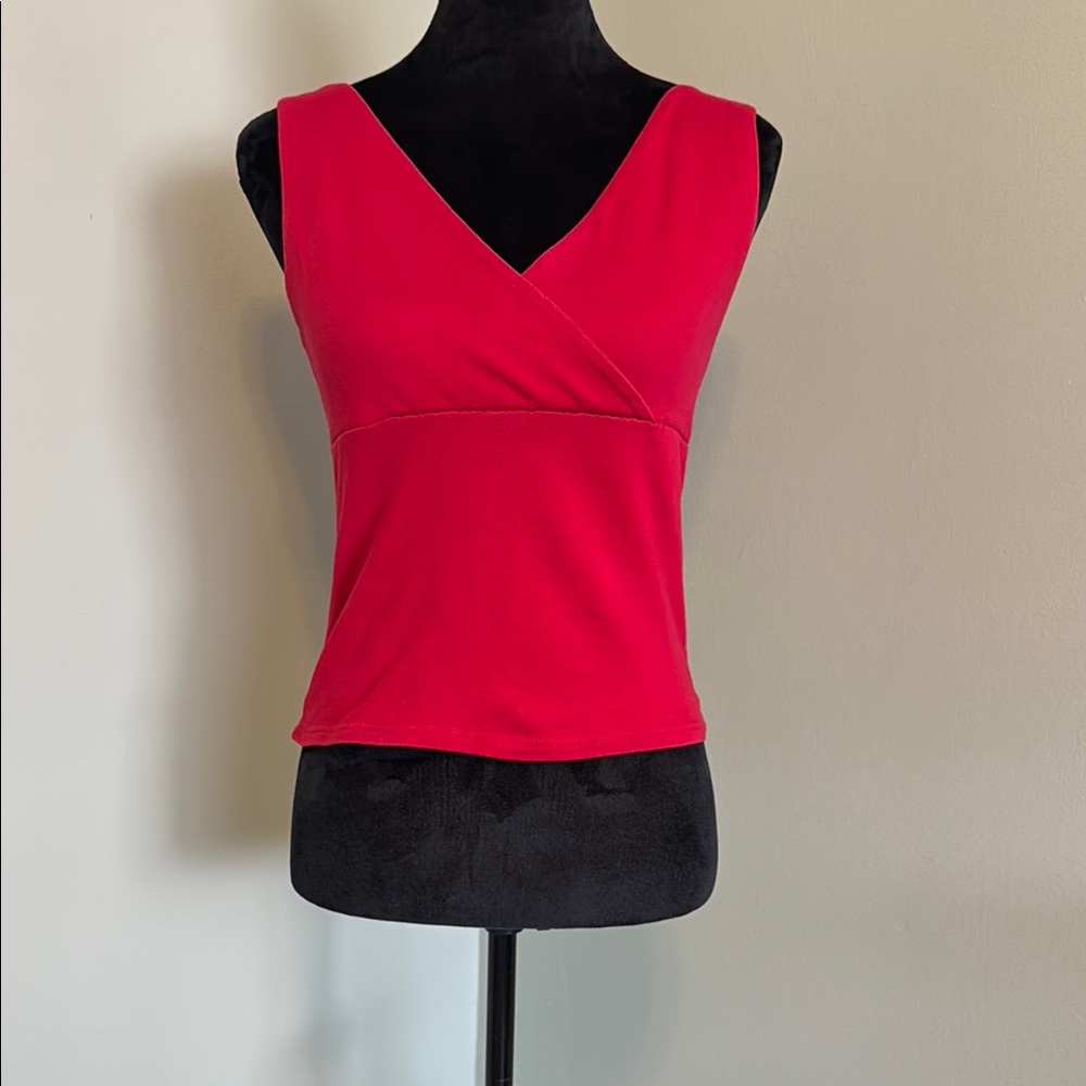 Full Tilt Red Fitted Wrap Tank Top - M